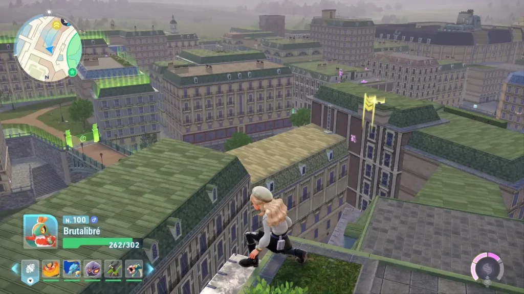 Une vue des toits de Légendes Pokémon : Z-A