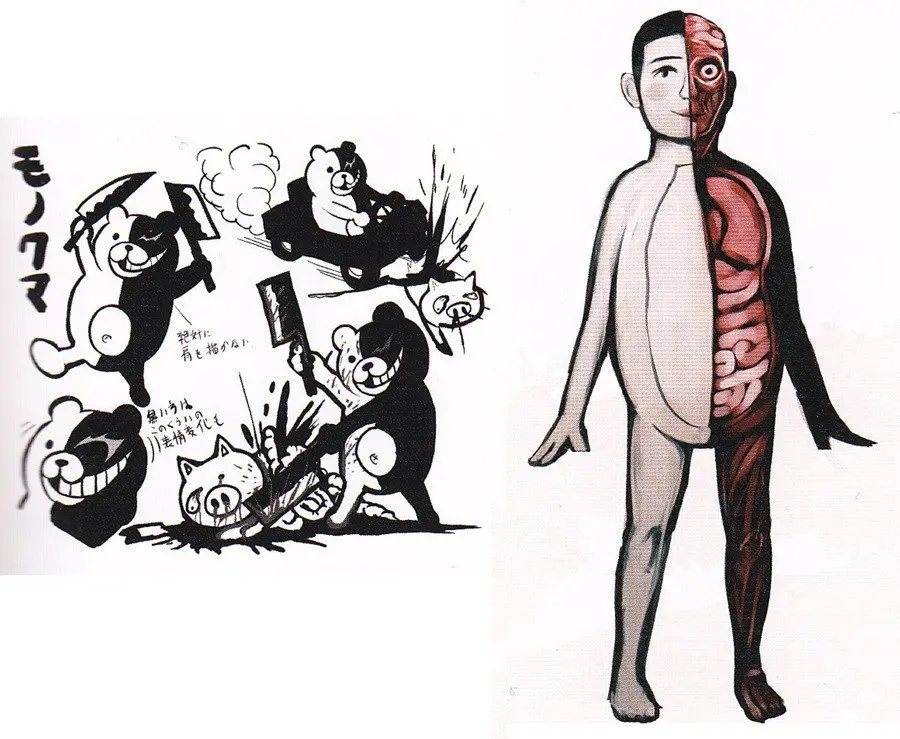 Différents Concept Art de Monokuma